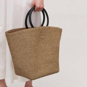 Cabana and Straw Large Woven Straw Tote